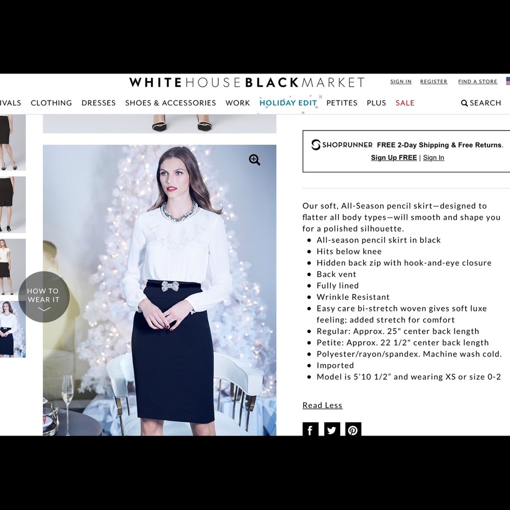 Black pencil skirt
